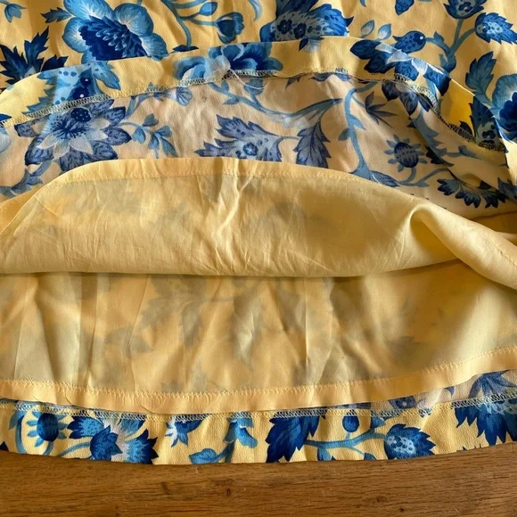 Talbots Blue and Yellow A-Line‎ Knee-Length Skirt Women’s 10 Preloved - Picture 7 of 7
